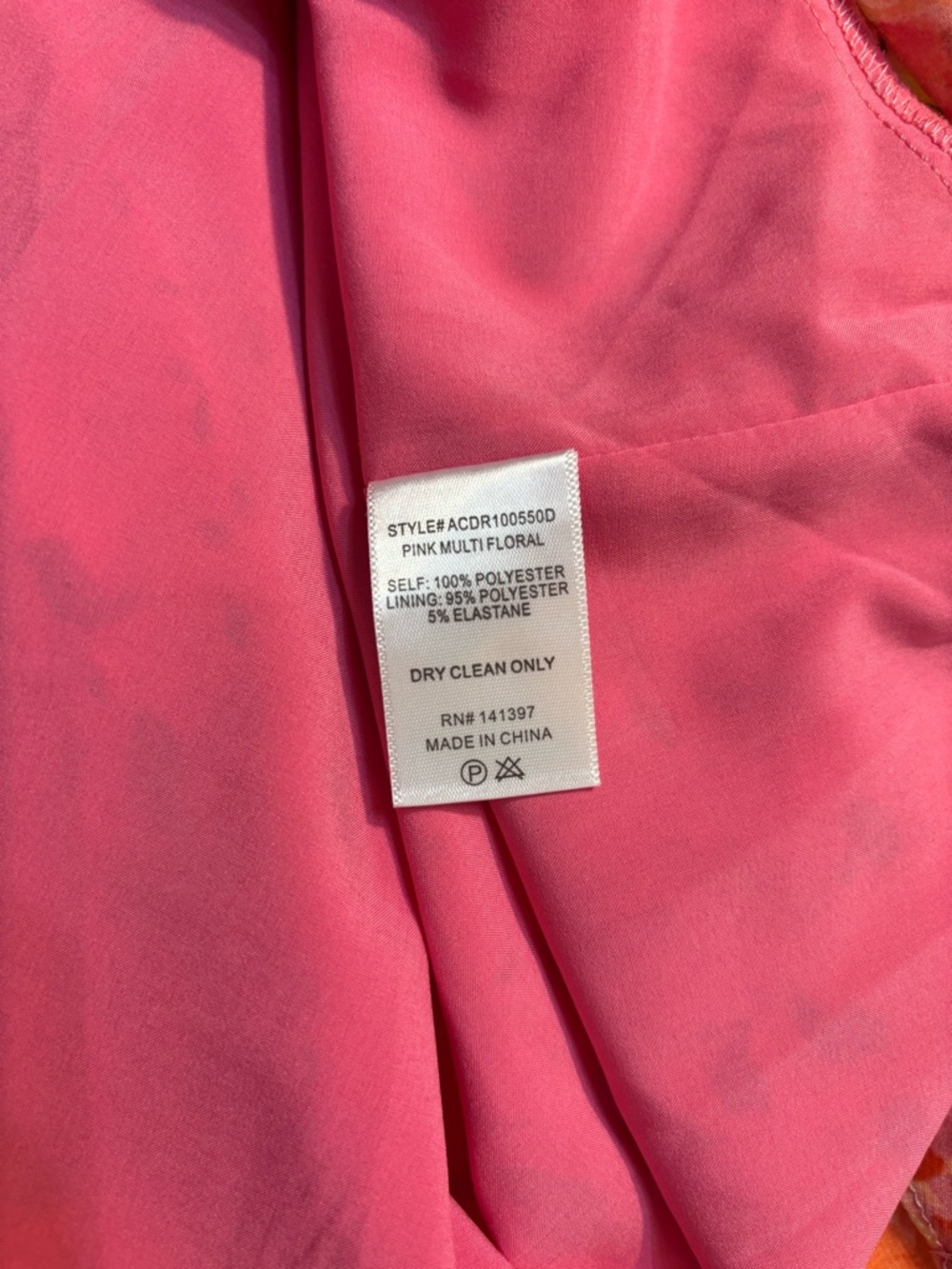 NEW ASTR Dress Large Santorini 1-Shoulder Floral Midi Chiffon Pink Orange Flowy - Picture 13 of 16